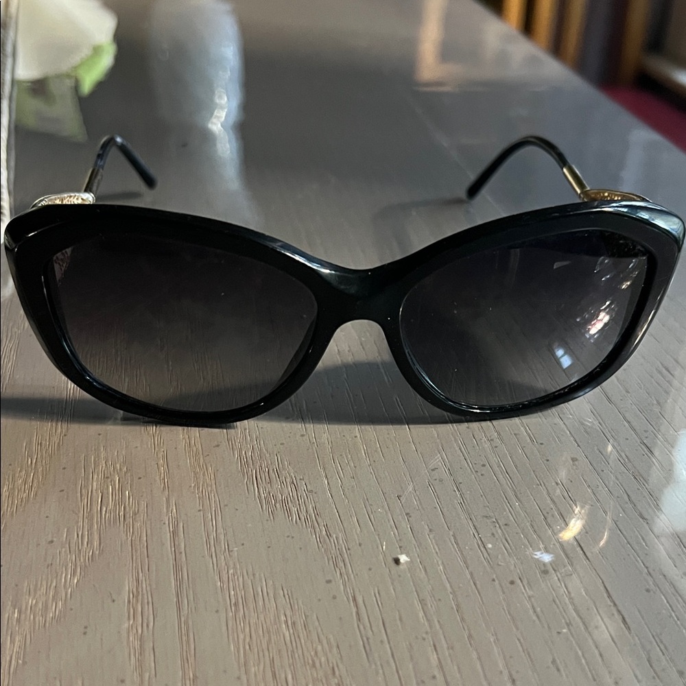 Ann Taylor Black Sunglasses with Gold Accents